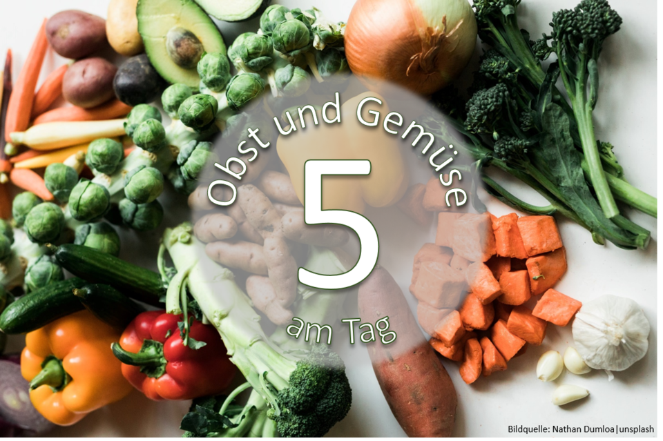 DGE empfiehlt 5 Portionen Obst und Gemüse am Tag