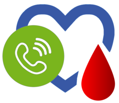 Logo blaues Herz mit Telefonsymbol